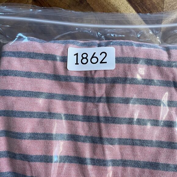 LL Bean Polo Shirt Short Sleeve Pink Blue Striped Cotton Stretch Mens XLT - Picture 6 of 6